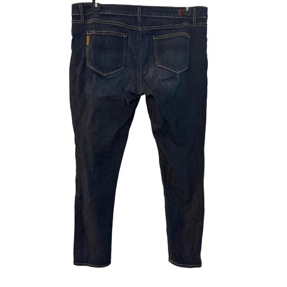 Paige Skyline Skinny Mid-Rise Jeans Womens Size 32 Dark Wash Blue Cotton Blend - Picture 2 of 5